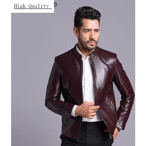 Genuine Leather Jacket Men Fashion Autumn Coat Male 2020 Korean Slim Fit Real Sheepskin Coats Streetwear Jackets YZC-8803