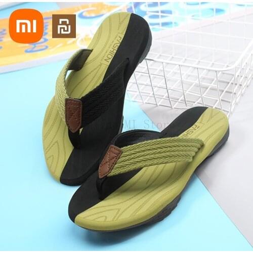2021 New Xiaomi Youpin Flip-flops Slippers Shoes New Male Summer Wearing Slippers Outdoor Beach Fashion Rubber Flip-flops Shoes