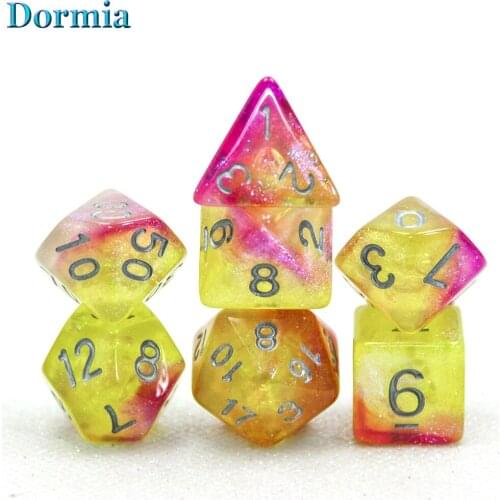 RPG DND Game Universe Galaxy Digital Dice Set of D4-D20 with Bag Shinny Effect Cool for Boardgame Party Gift Hot Sale
