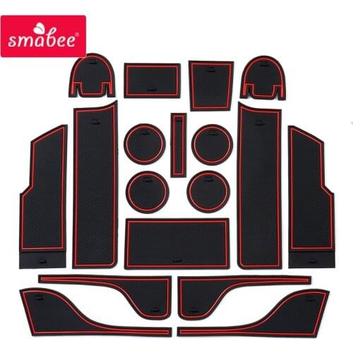 Smabee Anti-Slip Gate slot mat For Ford Mondeo Fusion 2013 ~ 2019 Rubber Cup Holders Non-slip mats Accessories Car sticker 18P