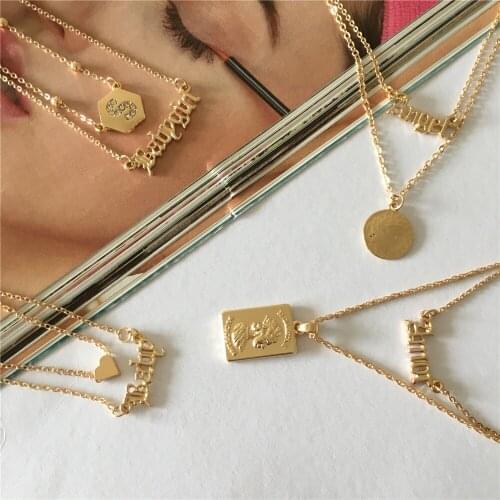 New Arrivals Gorgeous Light Gold Color Baby Babygirl Amor Angel Heart Coin S Pendant Layat Necklace For Women Girl Love Jewelry