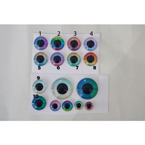 New 50pair 12mm-14mm-15mm-16mm-18mm-20mm-25mm round flat glass beads for diy toy handcraft finding--style option