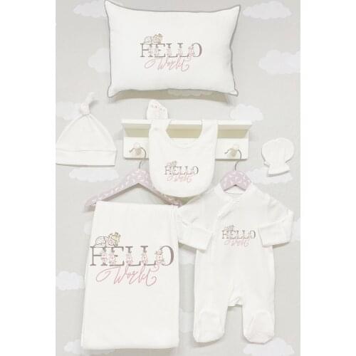 Organic 5 Piece Jacquard Hospital Output-Pure Baby Series Baby Set Lux 100 Cotton High Quality