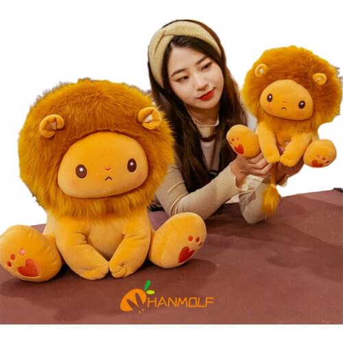25/40cm Golden Adorable Lion Toy Plush Stuffed Sitting Lions Little Zoo Animal Cute Cartoon Plushie Children Appeasing Gift