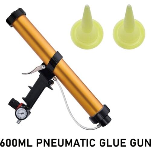 Pneumatic glass glue gun, plastic handle extrusion structure glue gun 600ml, automatic pressure tile glue gun