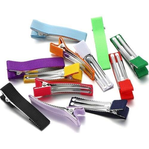 10Pcs/Lot 3-9.8cm Multicolor Spring Hair Clips Woman Automatic Clip Blank Width Setting Base for DIY Jewelry Making Accessories