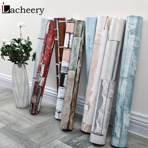Retro Brick Pattern Wallpaper Home Decor Vinyl Self-adhesive Decorative Wall Stickers Bedroom Countertop Furniture Contact Films