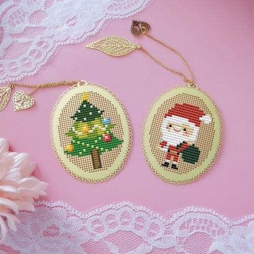 S christmas tree Craft Stitch Cross Stitch Bookmark Metal Silver Golden Needlework Embroidery Crafts Counted Cross-Stitching Kit