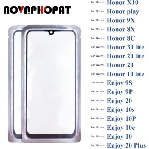 2 in 1 Digitizer LCD Sensor Glass For Huawei Honor X10 Play 4T Pro 9X 8X 8C 30 20 10 Lite 20i Touch Screen Glass lens + With OCA