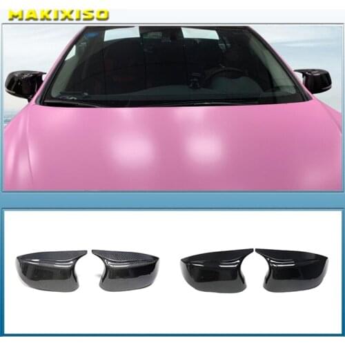 Car side 2pcs Horn Replacement for Infiniti Q50 Q60 Q70 SQ50 XQ30 2014-2020 Rearview Mirror cover caps Bright Black