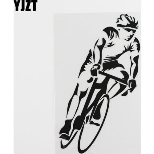 YJZT 9.6CMX15.8CM Fun Sport Bike Race Cycling Decal Vinyl Car Sticker Black/Silver 8A-0327