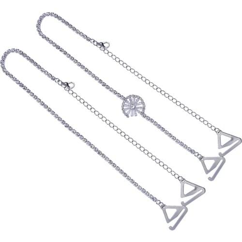 Women Fashion Adjustable Bra Holder Anti Skid Strap Rhinestone Crystal Shoulder Chain Flower Butterfly Wedding Bridal Jewelry