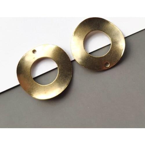 10pcs/Lot Bohemia Open Round Circle Charms Pendant Curved Crafts Brass Material Diy Earring Necklace Jewelry Making