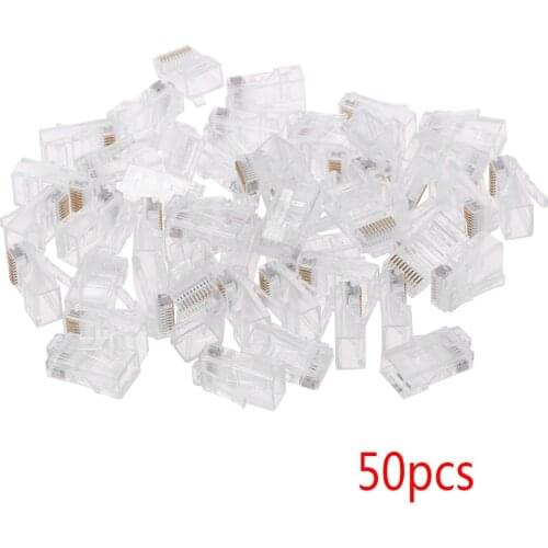 2020 New 50 Pcs/Pack Stranded 10P10C Network Cable Connector RJ48 Crystal Plug Modular