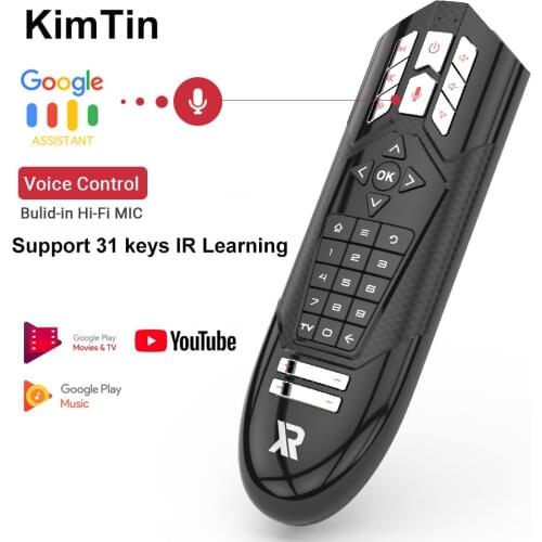 2021 XR Gyro Wireless Fly Air Mouse With Voice Control 2.4G Microphone 31 keys IR learning Remote Control For Game Andrid Tv Box