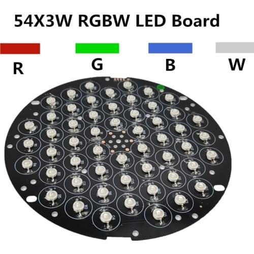 3W RGBW lamp beads, 54X3W LED PAR led LED Board R12 G18 B18 W6 Professional stage light led light source