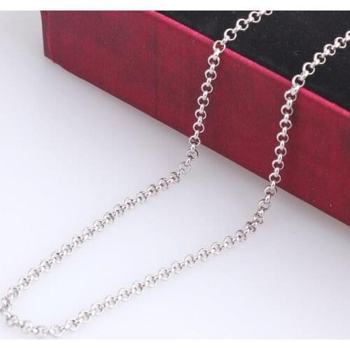 2.5mm width circular O word chains length 50cm 316L Stainless steel Necklace for men women jewelry wholesale