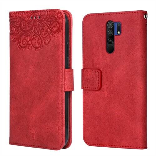 For Xiaomi Redmi 9 Flower Embossing Case Coque for Redmi 9 Wallet Flip Leather Case for Xiaomi 9 Redmi 9 Cover
