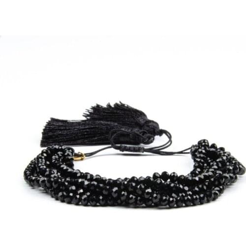 Black Beads Bangle Bracelet Fashion Women Jewelry Gift Chain Hand Make GSCC224