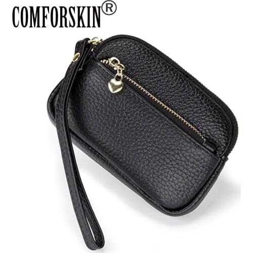 COMFORSKIN The First Layer Of Cow Leather Ladies Coin Purse Dropshipping сумка кошелек Multi-function Zipper Pocket For Women