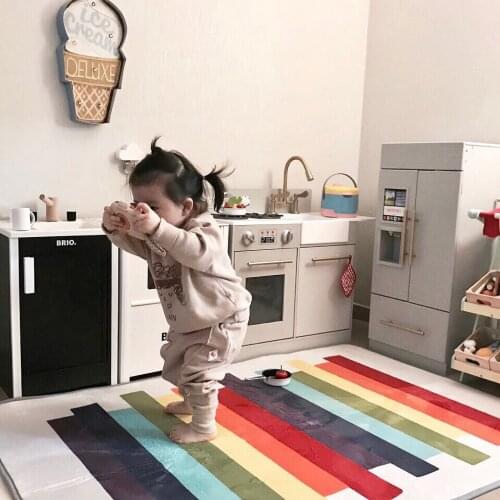INS Baby Rainbow Playmat Anti-Slip Kids Floor Carpet Rug Nursery Baby Climbing Game Mat Photograph Props Room Decor