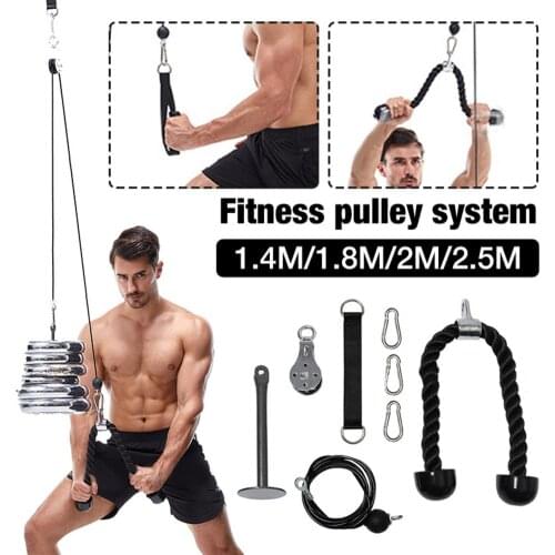 Fitness Pulley Cable Machine Attachment System Arm Biceps Triceps Blaster Hand Strength Trainning Home Gym Sport Accessories