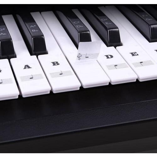 Piano Sticker Music Note Keyboard Sticker Decals for 49/54/61/88 Keys Piano Keyboard Instruments 24.5x14.3cm