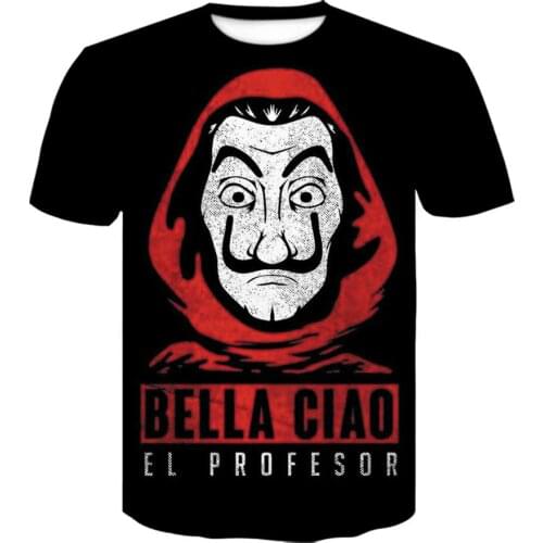 New Arrival La Casa De Papel T Shirt 3D Print Women Men Short Sleeve Money Heist The Paper House Casual Streetwear black tshirt