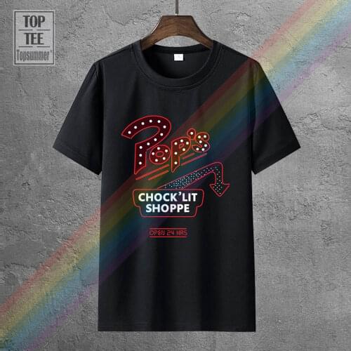 Printed Tee Shirts Short Sleeve Pop S T Shirt Archie Shop Bar Diner Symbol Neon Logo Sign Comics Riverdale