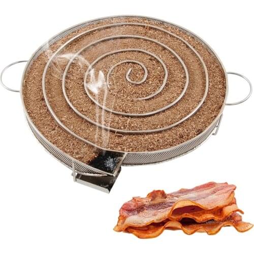 Cold Smoke Generator for BBQ Grill or Smoker Wood dust Hot and Cold Smoking Salmon Meat Burn Cooking stainless bbq Tools