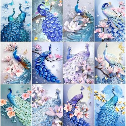5D Square Drill Diamond Painting Peacock Picture Cross Stitch Diamond Embroidery Sale Bead Picture Kit Handicraft Art Decor Gift