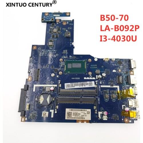 LA-B092P For Lenovo B50-70 Laptop Motherboard ZIWB2/ZIWB3/ZIWE1 SR1EN I3-4030U DDR3L 100% Tested