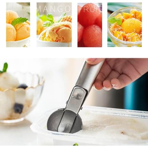 Stainless steel ice cream spoon ice cream scooper fruit scooper non-stick ice cream spoon ice cube maker Kitchen Tools For Home