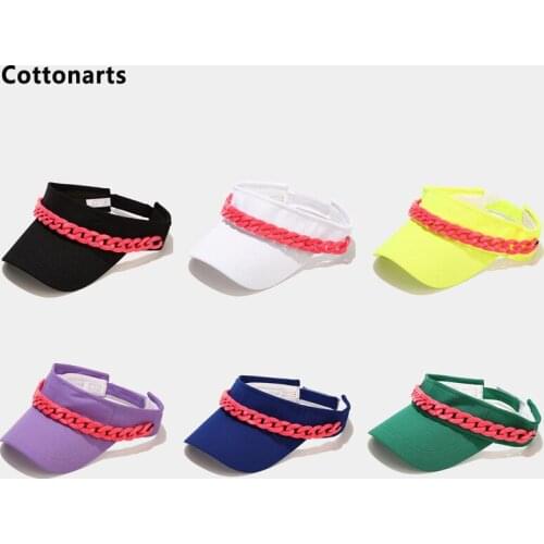 Fashion Chain Baseball Cap Outdoor Anti-UV Sun Hat Casual All-match Empty Top Hat Female Adjustable Breathable Visor Caps Gorros