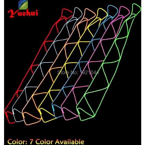 Fashion Hip hop Glow Party Decoration EL Wire Glowing Tie LED Neon Fluorescent Necktie Wholesale Product 30pieces