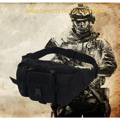 Mens Khaki Waist pack Tactical Water Bottle Belt Fanny Pack Waist Bag Bum Pouch Hiking Camping Outdoor Shoulder bag handbag