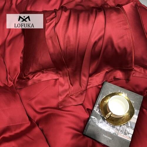 Lofuka Women Noble Sexy Red 100% Silk Pillowcase Top Grade Silk Healthy Beauty Skin Hair Pillow Case Gift For Beauty Deep Sleep