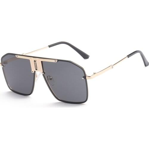 2021 New Fashion Big Frame Sunglasses Street Style Personality Trend Metal Sunglasses Square Frame Sunglasses