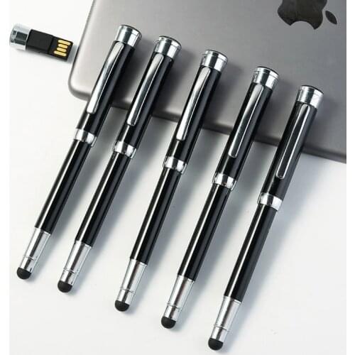 Creative Touch Screen Ball Point Pen USB Flash Drive 2.0 Memory Stick 4GB 8GB 16GB 32GB 128MB Pendrive Business Gift Writing Pen