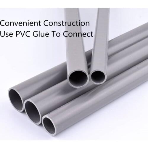 Out diamter 20-63mm Grey PVC Pipe Length 50cm Agriculture Garden Irrigation Aquarium Fish Tank Water Tube Plumbing Pipe Fittings