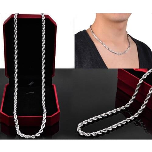 New Silver Color Twisted Chaine Homme Necklace for Women Fashion Jewlery Stainless Steel Mens Necklaces Chains Gift