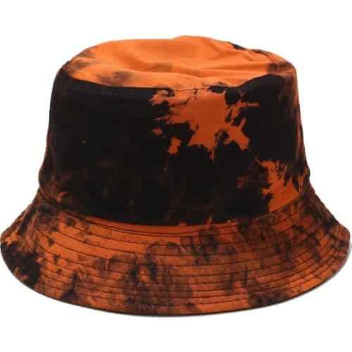 Men Women Travel Sunscreen Fishing Fisherman Sun Hat Summer Double-sided Two-color Graffiti Ink Painting Bucket Cotton Cap U84