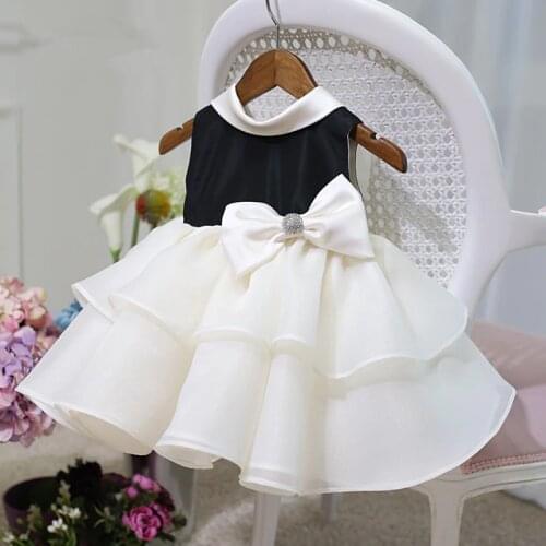 Baby Girl Dress for Baptism Beaded Bow New born 1st Year Birthday Party Wedding Christening Easter Baby Dress Infant Clothing