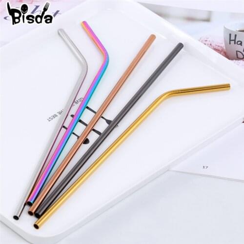 Wholesale Metal Straws 100 PCS Reusable Colorful Stainless Steel Drinking Straw Brush For 20 30oz Rambler Tumbler Bar Accessorie