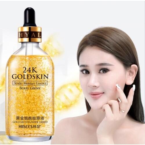 24k Gold Serum Hyaluronic Acid Anti Aging Acne Lift Firming Face Serum Shrink Pores Moisturizing Brighten Face Skin Care TSLM1