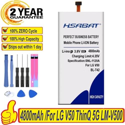 Top Brand 100% New 4500mAh BL-T42 Battery for LG V50 ThinQ 5G LM-V500 V500N V500EM v500xm Batteries + free gfit
