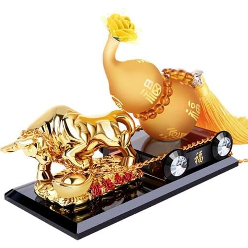 High quality Crystal gold cow Taurus gourd Perfume Seat Car interior decoration air freshener Mascot for the Year of the Ox