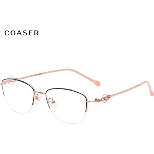 2020 Diamond Design Glasses Frame Women Vintage Wide Metal Super Light Optical Eyeglasses Suit Myopia Prescription Eyewear Lens