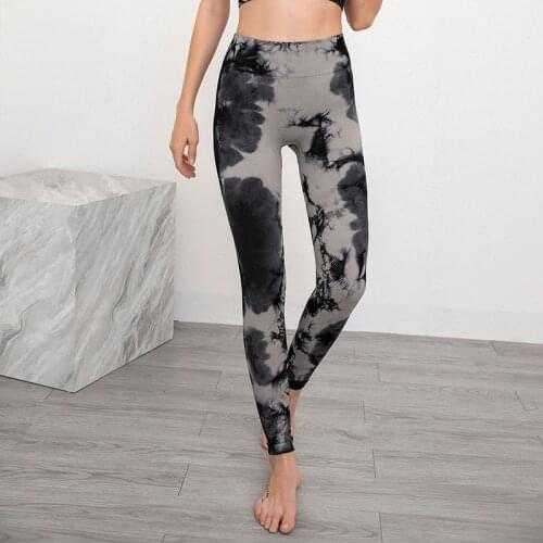 SALSAPOR Women Yoga Pants Tie Dye Seamless Fitness Push Up Running Sportwear Stretchy Joggings Sport Gym Leggings Female