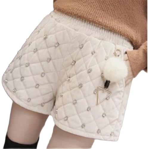 Female Spring Plus Size Velvet Thicken Wide Leg Short Pants Oversize Autumn Warm Outershorts Loose Pantalones Cortos Culottes